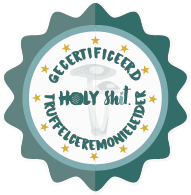 Badge: gecertificeerd HOLY shit truffelceremonieleider